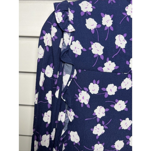 J. Crew Floral Long Sleeve Tiered Ruffle Dress Size Medium In Scattered Peony - Picture 13 of 13